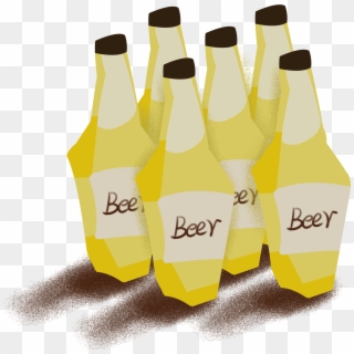 Beer Cartoon Yellow Wine Bottle Png And Psd - Alcoholic Beverage, Transparent Png