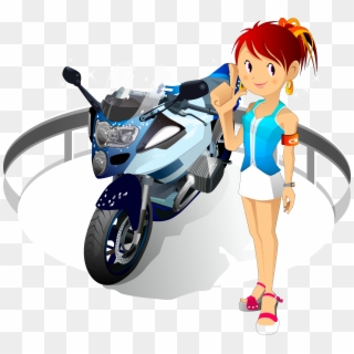 Motorcycle Harley Davidson Clip Art - Cartoon Characters Girls, HD Png Download
