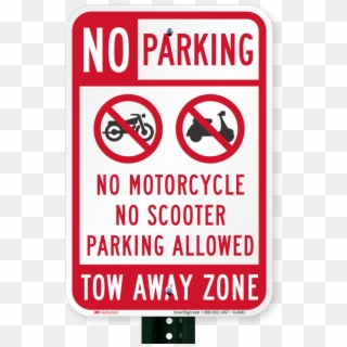 No Motorcycle And No Scooter Parking Allowed Sign - Sign, HD Png Download