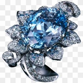 High Jewellery Ring Aquamarine Flower Flowers Hx1 053 - Diamond, HD Png Download