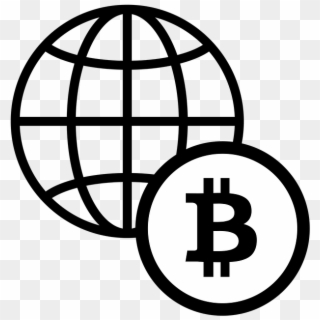 Bitcoin Icon Black Land Element Symbol For Web - Transparent Globe Vector Png, Png Download