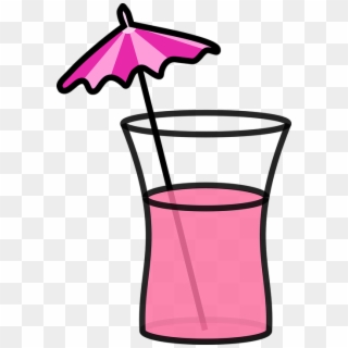 Cocktail Beverage Drink Pink Summer Umbrella - Umbrella Drink Clip Art, HD Png Download