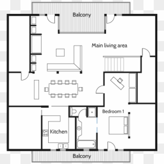 Chalet Baloo First Floor - Floor Plan, HD Png Download