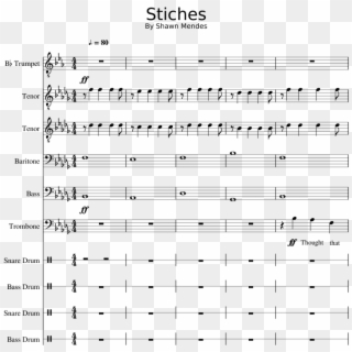 Stiches Sheet Music 1 Of 31 Pages - Stitches Drum Sheet Music, HD Png Download