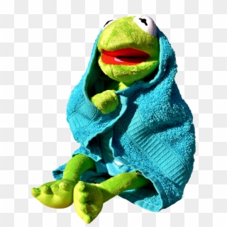 Photo Cute Dry Frog Kermit Soft Toy Towel Funny Max - Png Kermit Towel, Transparent Png