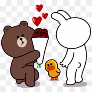 Brown Proposing To Cony - Brown And Cony Stickers, HD Png Download