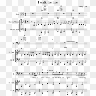 I Walk The Line Sheet Music Composed By Johnny Cash - Johnny Cash I Walk The Line Sheet Music, HD Png Download