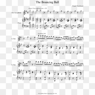 The Bouncing Ball Sheet Music Composed By Frank Trumbauer - Thank You Next Alto Sax, HD Png Download