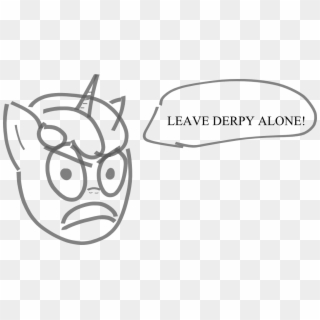 Leave Derpy Alone Face Clothing Black And White Mammal - Drawing, HD Png Download