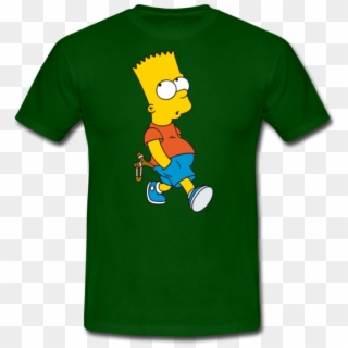 Simpsons T-shirt Design Bart With Slingshot - Simpsons T Shirt Design, HD Png Download