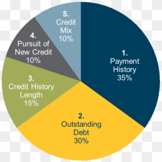 The Percentages In The Chart Reflect How Important - Five Categories Make Up Your Credit Score, HD Png Download