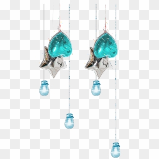 #hanging #lamps #balloon #blue #border - Earrings, HD Png Download