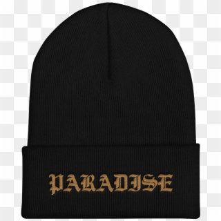 Paradisegraphic1 Copy Mockup Front Flat Black Min - Beanie, HD Png Download