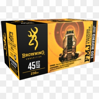 Browning Ammo B191800454 Training & Practice 45 Automatic - Browning 6.5 Creedmoor Ammo, HD Png Download