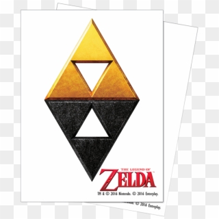 65 Sleeves Zelda Trading Cards White Front Triforce - Zelda A Link Between Worlds Triforce, HD Png Download