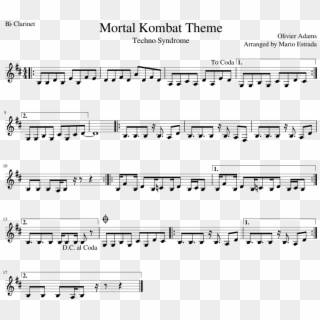 Mortal Kombat Theme For B♭ Clarinet Sheet Music For - Wonderful World Trumpet Solo, HD Png Download
