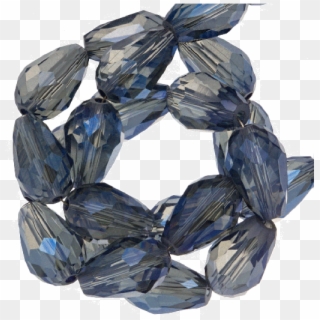 Faceted Beads Drop Transparent Blue Shine (60 Pcs) - Crystal, HD Png Download