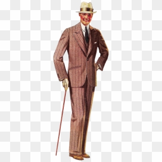 Roaring Twenties Men's Hats - Roaring 20's Pinstripe Suit 1920s, HD Png Download