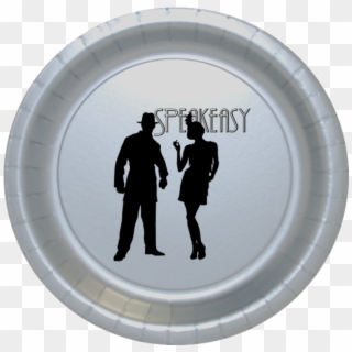 Click For Larger Picture Of Roaring 20's Dinner Plate - Silhouette, HD Png Download