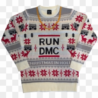 Run Dmc Christmas In Hollis Knit Sweaterbahaha - Ugly Sweaters Hip Hop, HD Png Download