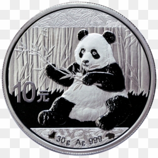 Panda Bull And Bear Black & White 10 Yuan China 2017 - Silver, HD Png Download