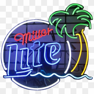 Miller Lite Palm Tree Neon Sign, HD Png Download