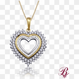Diamond Heart Cluster Pendant - Locket, HD Png Download