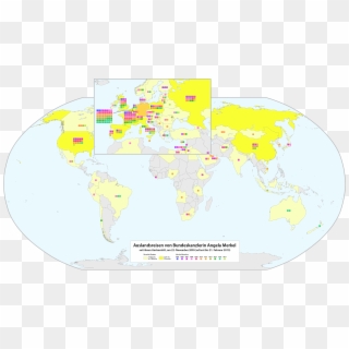 Karte Der Auslandsreisen Von Bundeskanzlerin Angela - Atlas, HD Png Download