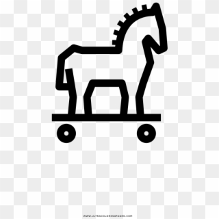 Trojan Horse Coloring Page - Pony, HD Png Download