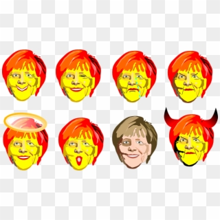 Merkel, Smiley, Politician - Angela Merkel Smiley, HD Png Download