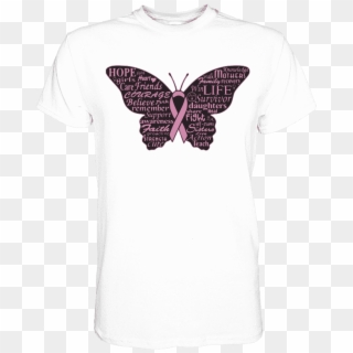 Breast Cancer Awareness Butterfly Graphic Tee - Swallowtail Butterfly, HD Png Download