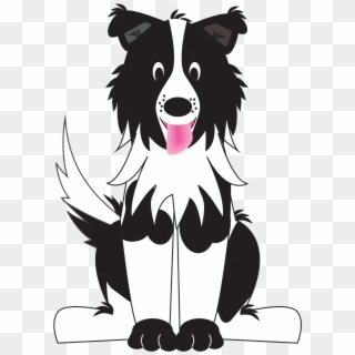 Bordercollie - Black And White Dog Clipart Png, Transparent Png