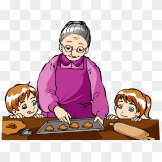 Baking Clipart Grandmother - Cooking With Grandma Cartoon, HD Png Download