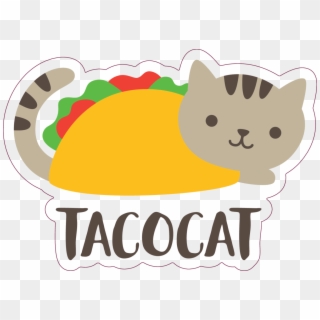 Excelent Cute Taco Cat Sticker This Month - Taco Cat Cartoon, HD Png Download