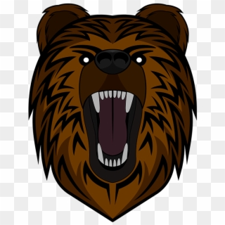 Bear Roar Logo Growl Mascot Drawing Teeth - Roaring Bear Face Png, Transparent Png