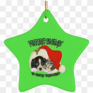 Cat Christmas Ornaments Dog And Santa Hat Tree, HD Png Download