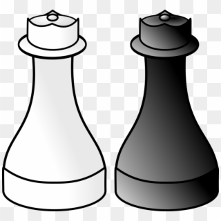 Chess Piece Queen King White And Black In Chess - White And Black Queen Chess, HD Png Download