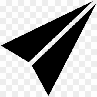 Paper Plane Black Folded Shape Of Triangular Arrow - Paper Plane Shape, HD Png Download