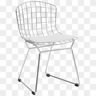 Bertoia Dining Chair White Cushion - Chair, HD Png Download
