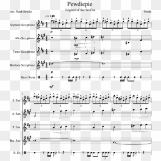 Pewdiepie-legend Of The Brofist - Studio Ghibli Trumpet Sheet Music, HD Png Download