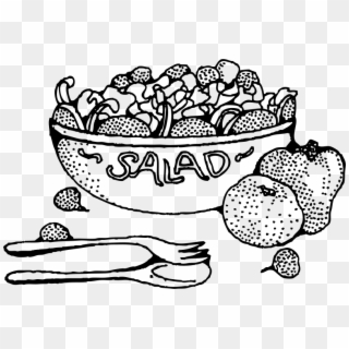 Salad Clipart Outline - Salad Clipart Black And White, HD Png Download