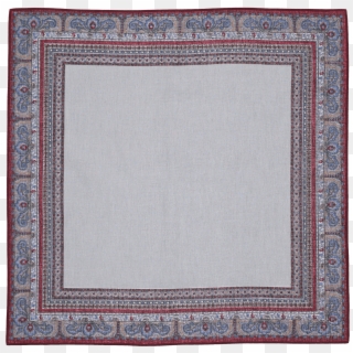 Cotton Pocket Square Grey Paisley Border - Carpet, HD Png Download