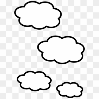 Cloud White Shapes Weather - Clouds Black And White Clipart, HD Png Download