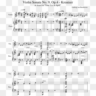 Beethoven Violin Sonata No - Sheet Music, HD Png Download