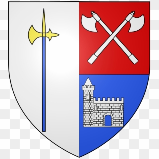 Shield Depicting A Halberd On The Left And Two Battleaxes - Longueil Sainte Marie, HD Png Download