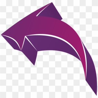 Arrows, 3d 01 Png - Curved Arrow Png Purple, Transparent Png