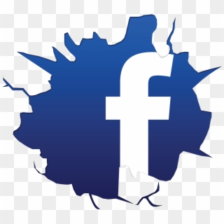 Facbook - « - Cracked Facebook Logo, HD Png Download