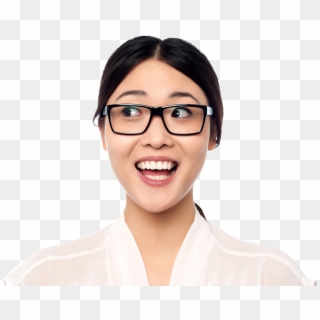 Happy Girl - Man With Eyeglass Png, Transparent Png