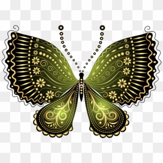 Beautiful Green Decorative Butterfly Png Clipart Image - Beautiful Butterfly Images Png, Transparent Png