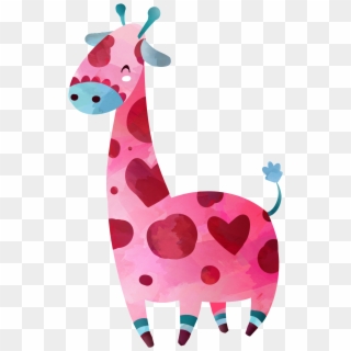 Cute Giraffe Watercolor Cartoon Png Images, Transparent Png